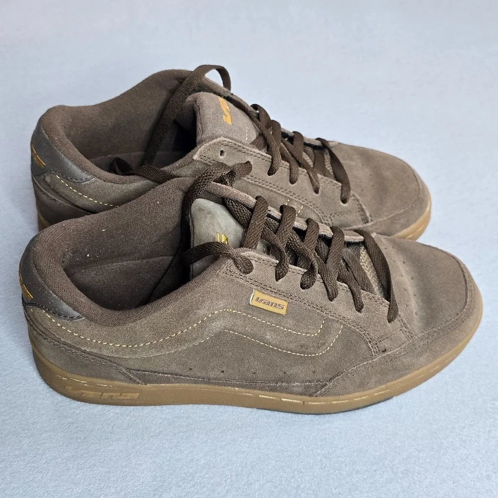 Vintage Vans Snooka Skate Shoes Mens 10 Brown Suede Low Top Gum Sole Retro Style